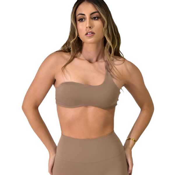 Staples One Shoulder Crop - Nude